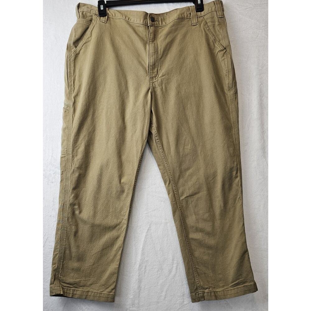 Carhartt Tan Relaxed Fit Pants Mens 42x28 Rugged Canvas Work Utility